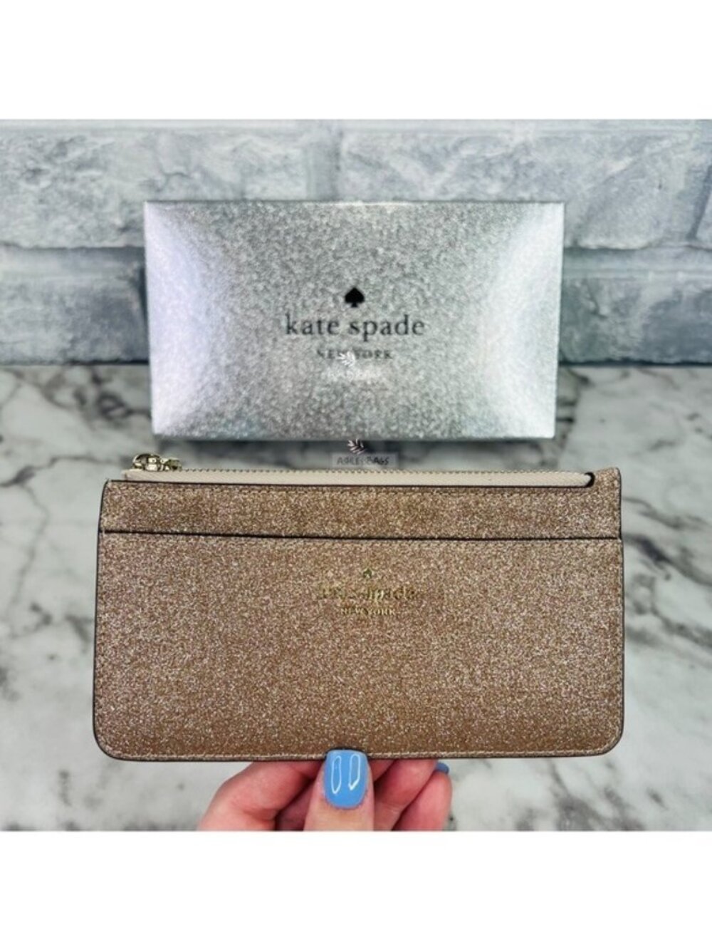 Kate Spade Shimmy Lola Greta Joeley Glitter Boxed Large Slim Card Holder Wallet
